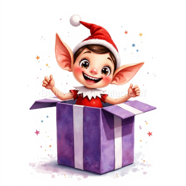 Elf hiding inside a gift box (6)